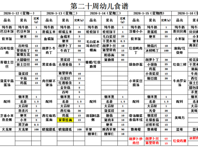 第二十周幼儿带量食谱